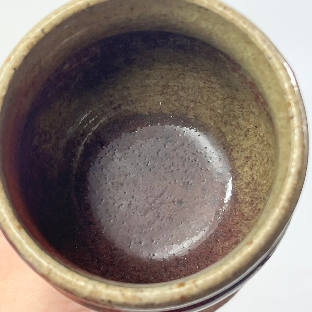 Vintage Red Brown Drip Glaze Stoneware Goblet Chalice Studio Art Pottery Decor - Picture 8 of 11